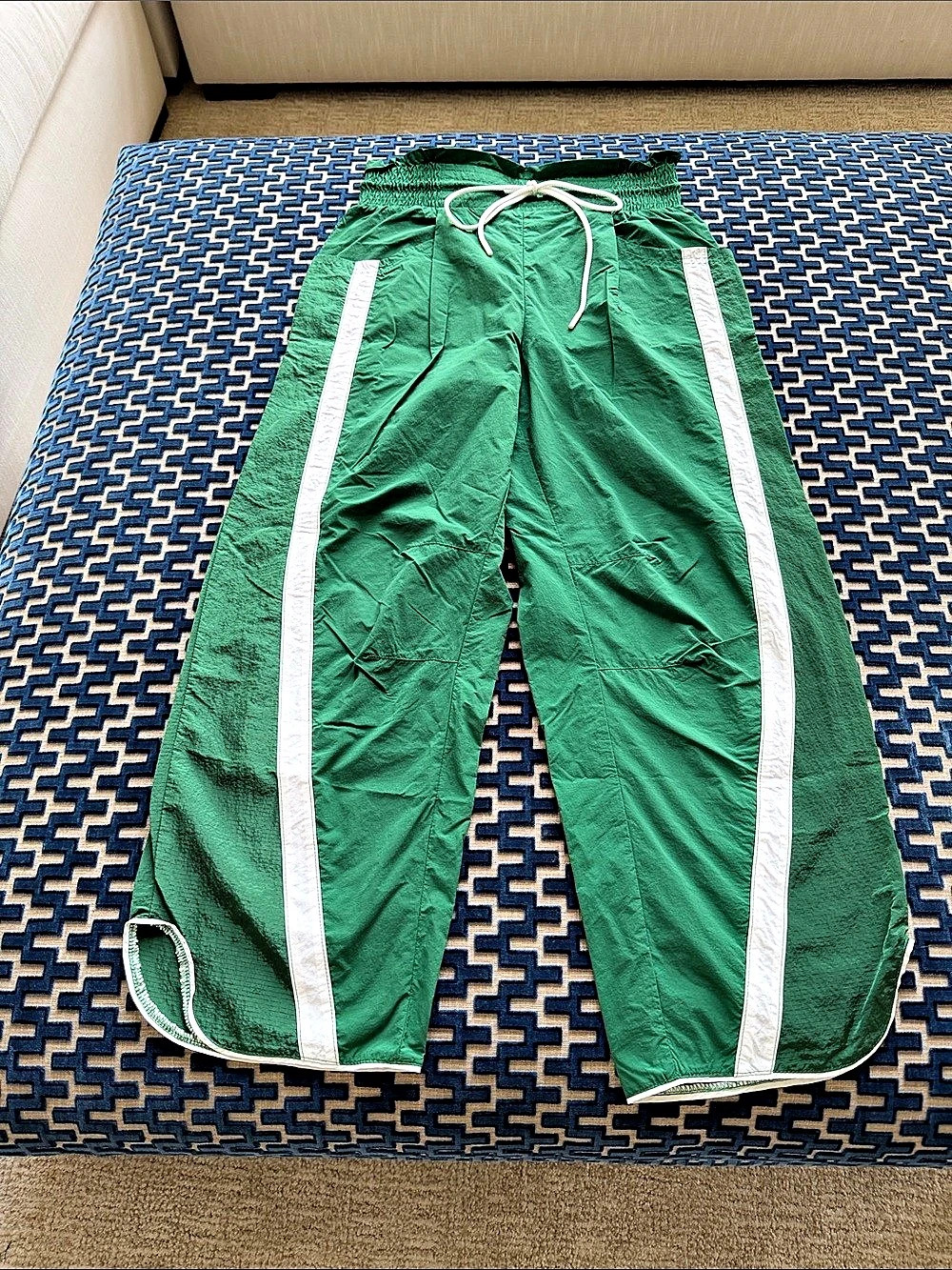 Free People Movement Baby Got Track Pants Green & White